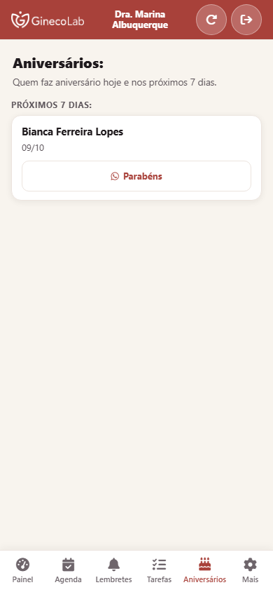 Aniversariantes da semana no celular