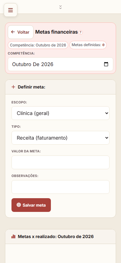 Metas financeiras no celular
