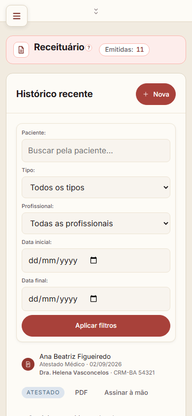 Receituário no celular
