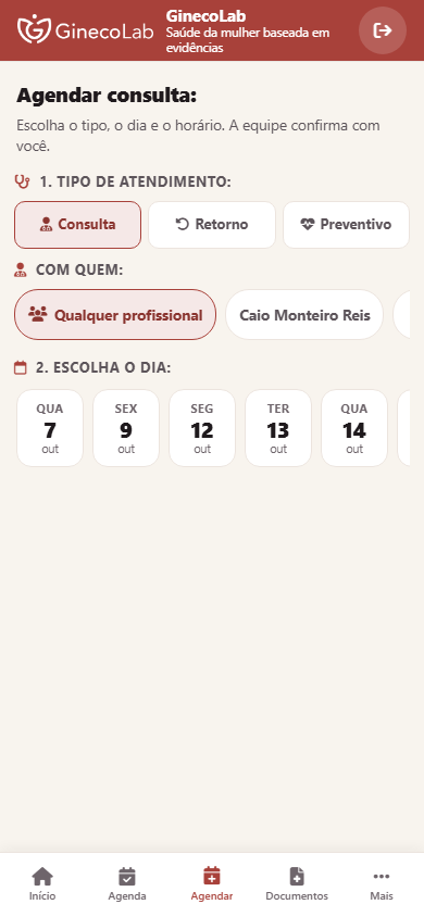 Agendamento no celular